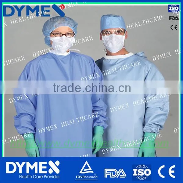 Raglan Sleeve Sterile Disposable Gown Patient Disposable Reinforced Surgical Gown With Reinforcement in Chest and Sleeve