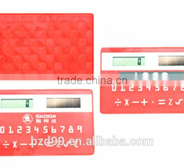 Solar Powered Gift Items/ Porket Mini Card Shape Solar Unique Calculator/ Electronic Gift Logo Custom Printed OEM Manufacturer photo-3