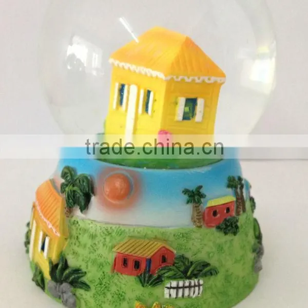 Resin Snow Globe With Beach House Designs photo-5