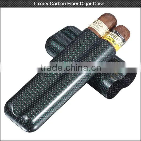 Luxury Colorful Carbon Fiber Cigar Case for High-end Market , Carbon Cigar Box Hold 2/3 Cigars photo-2