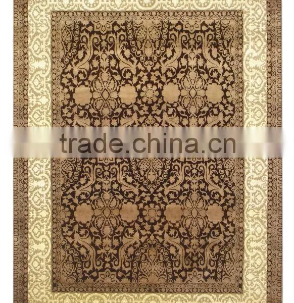 101,Brown Beige Carpets Made With Wool & Artificial Silk