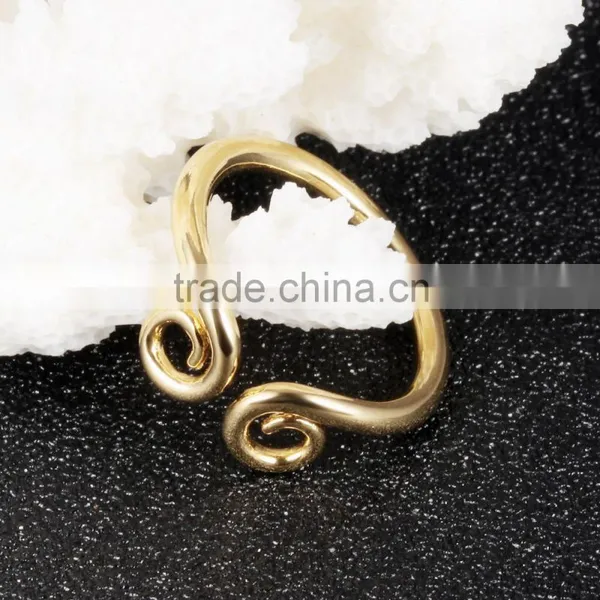 2016 Latest Elegant Simple Design Gold Rings Without Stones Hoop Ring photo-4