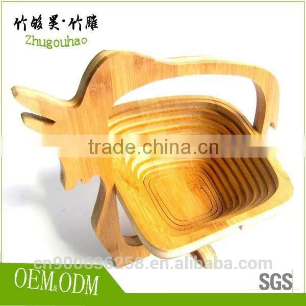 Display Fruit, Breads, Potpourri Bamboo Folding Basket photo-5