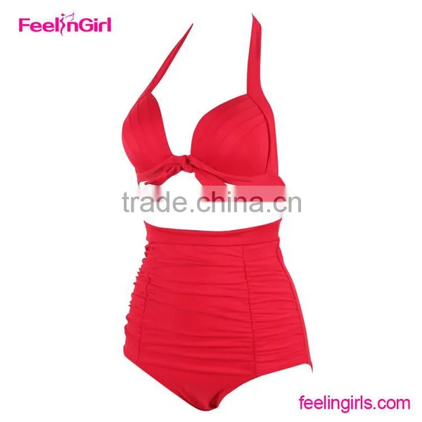 Red Fashion Sexy Young Girls Plus Sizes Swimsuit photo-2