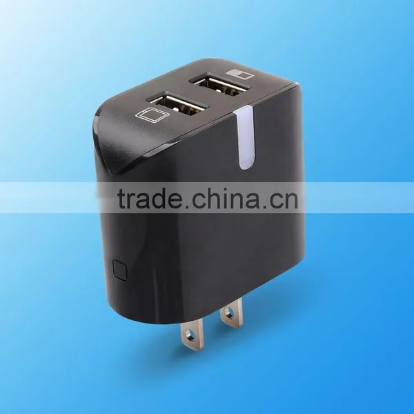 New Style Dual USB 2 Pin Wall Charger 5V AC White USB Power Adapter For Iphone for Micro photo-2