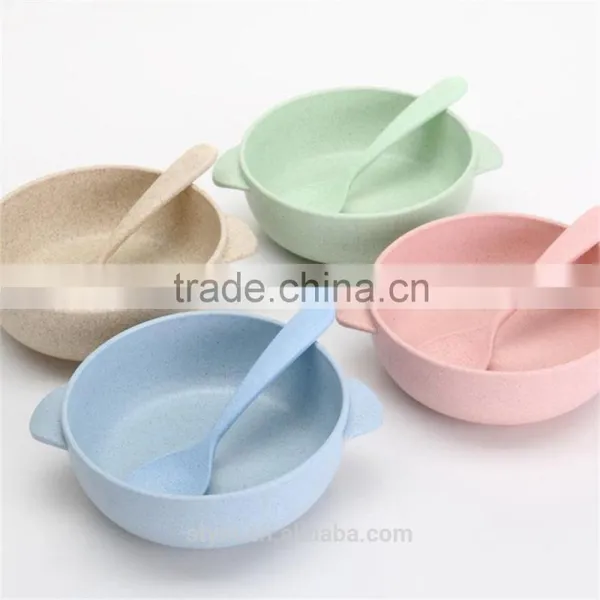 Wheat Straw Healthy Baby Feeding Bowl Set photo-3