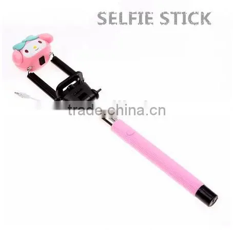 2015 Selling Best Lovely Cartoon Bluetooth Wired Selfie Stick photo-4