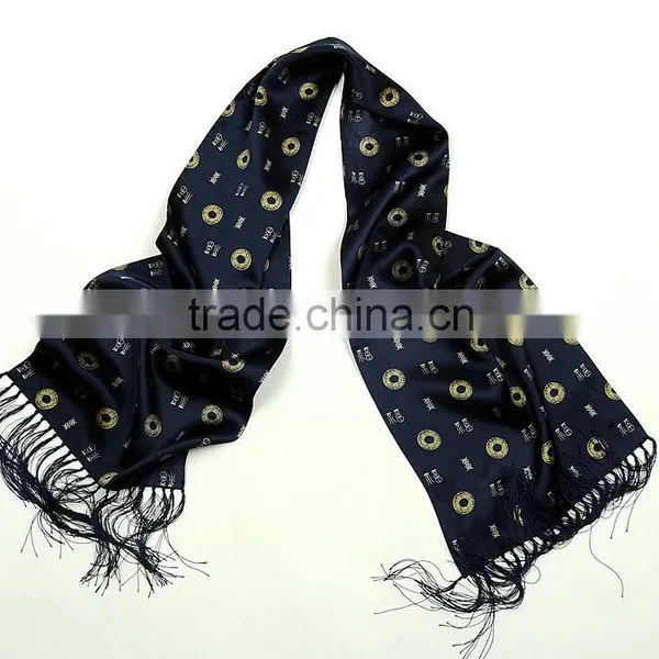 Luxury 100% Silk Long Men Scarves Customize Any Design Mens Scarf photo-5