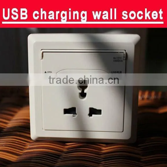 New Arrival 2012 new USB charging wall socket released by INCTEL duplex AC receptacle with built-in USB ports