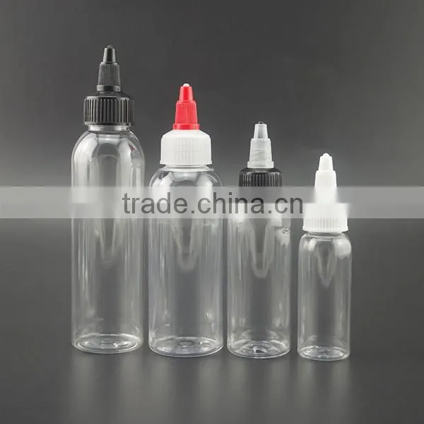 60ml e Liquid PET Bottle With Twist off Cap e Cig Pet Dropper Bottle With Paper Box Packaging