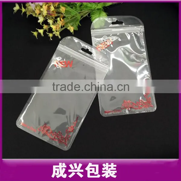 Mobile Phone Case Packaging Bag Within Hot Stamping Printing Flower Design/iphone6 Plus Case Zipper Pouch