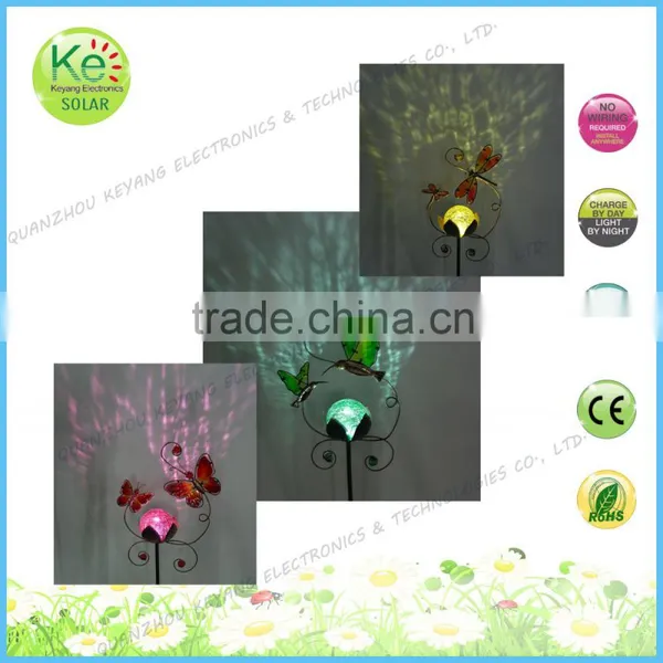 Butterfly With Glass Ball Gardeners Eden Solar Powered Light photo-5