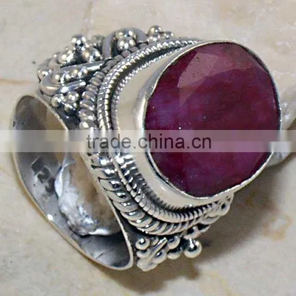 925 Sterling Silver Ruby Cocktail Ring