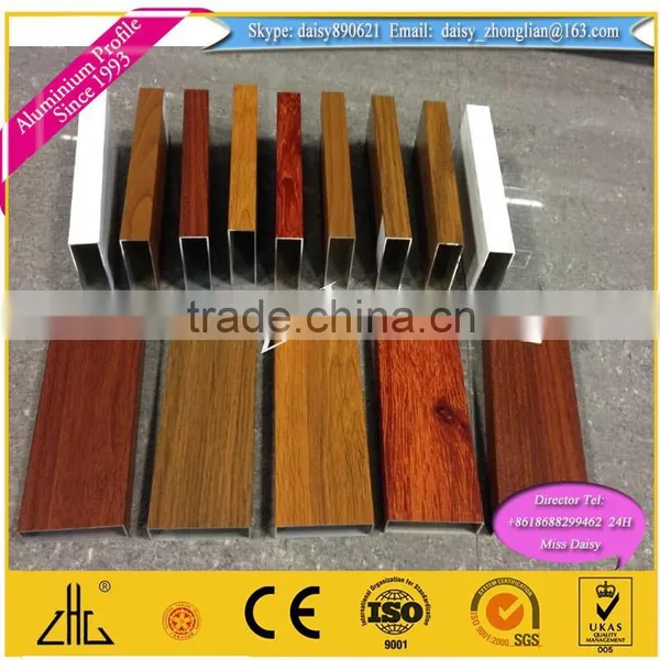 Great ! 2014 Newest Shining PVDF Coating Wood Grain Aluminium Extrusion , Aluminium Window Frame Design ,OEM