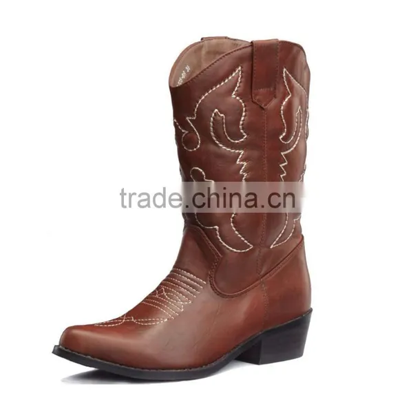 Black Tan Brown Cowgirl&cowboy Genuine Leather Western Boots Wholesale photo-5