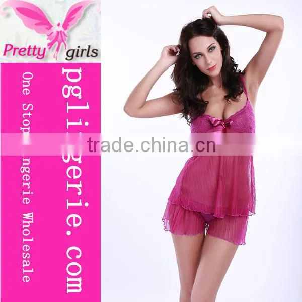 Elegant Nightwear Women Silk Nighty Babydoll photo-6