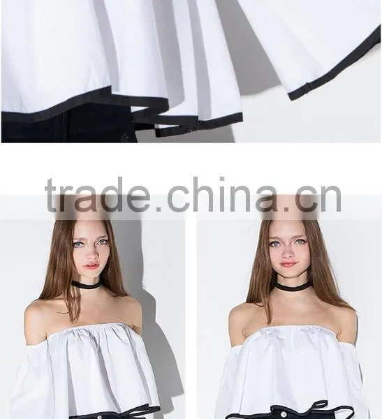 Women's Off Shoulder 1/2 Sleeve Loose Short Tops Blouse Shirt photo-6