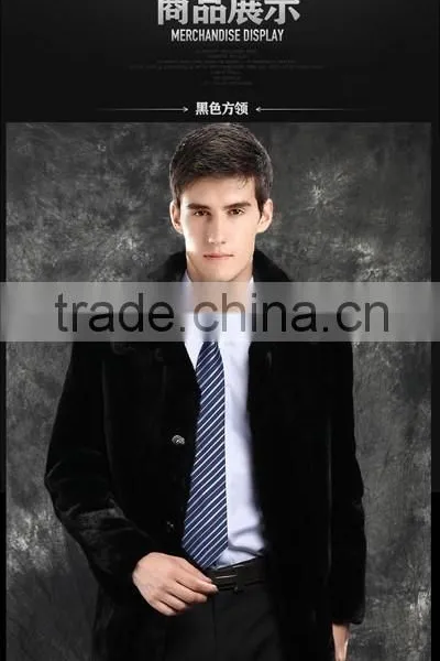 OEM European Trendy Jacket Waterproof Breathable Leather Overcoat Big Fur Men Winter Long Down Coats