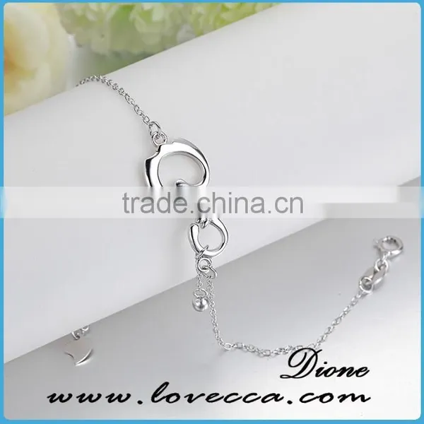 China Wholesale 925 Sterling Silver Bracelet Women Love Heart Silver Chain photo-3