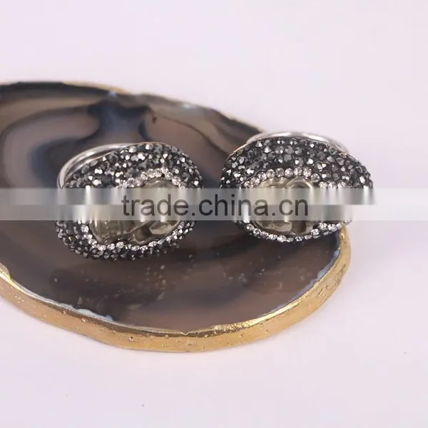 Pyrite Stone Rings, Bronze, Gem Carved Skull Pyrite Rings Metallic Stone Druzy Ring photo-2