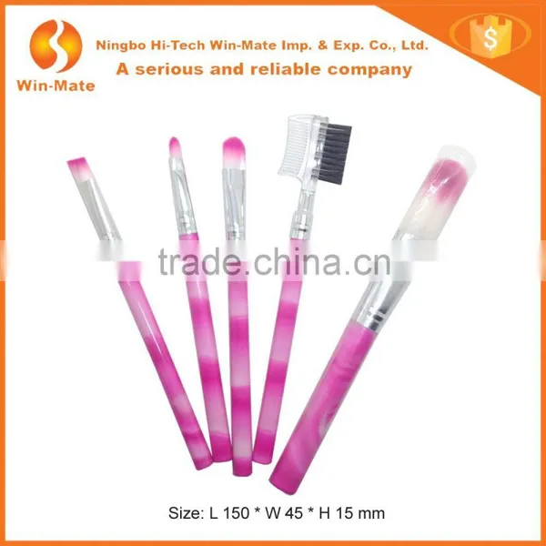 5pcs For Girls Comestic Pink Rhinestone Makeup Brush Set photo-2