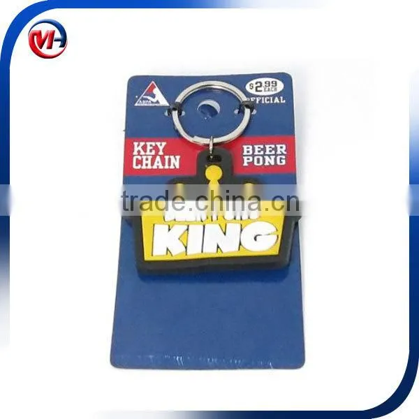 Beer Pong Keychain / Custom Key Ring /3d Pvc Custom Logo Keyring