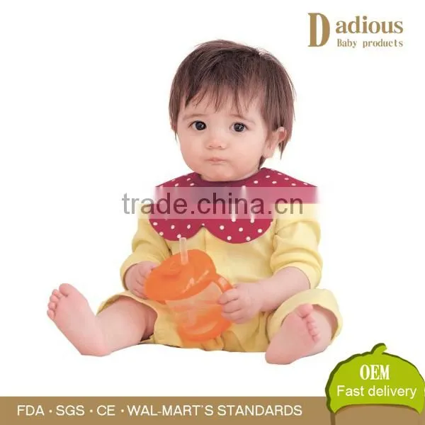 100% Cotton Infant Baby Bibs Flower Shape Decorate Waterproof Washable Cotton photo-2