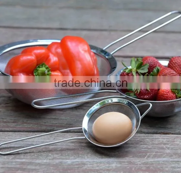 Stainless Steel Fine Tea Mesh Strainer Colander Sieve With Handle for Kitchen Food Rice Vegetable,set of 3 photo-2