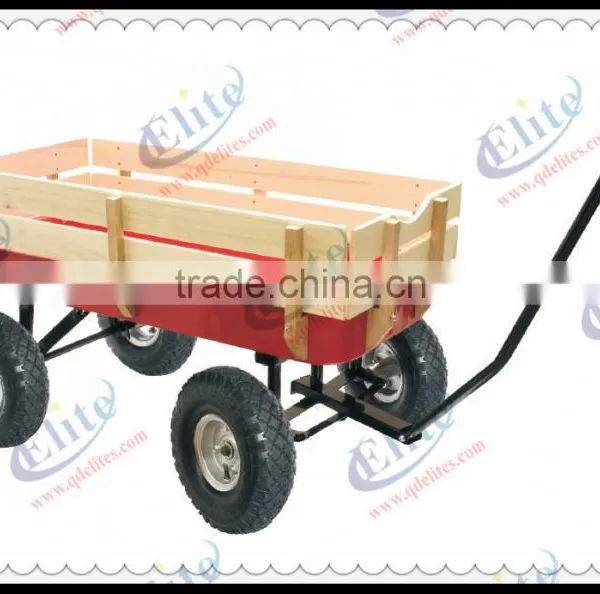 Hot Sale Wood Foldable Children Wagon Trolley Cart photo-4