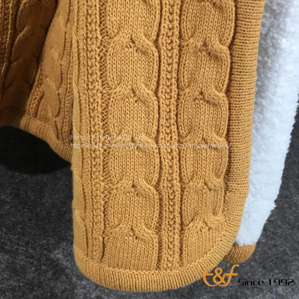 High Quality Cotton Sherpa Composite Knitted Winter Blanket photo-2