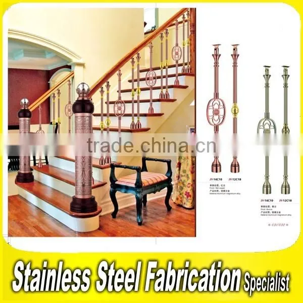 Modern Decorative Bronze Color Integral Aluminum Stair Railing photo-6