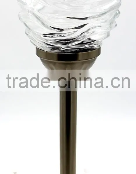 120mm Crackle Ball Stainless Steel Solar Garden Lawn LED Path Light photo-2