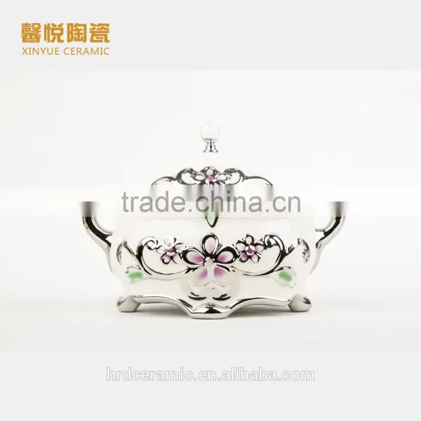 Hot Sale Ceramic Ashtray Electroplating Golden Stocks photo-2