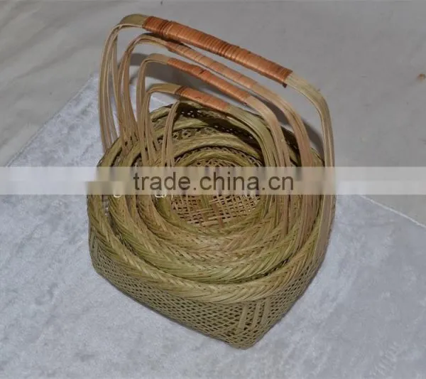 Wholesale Cheap Bamboo Basket With Handle Woven Basket photo-2