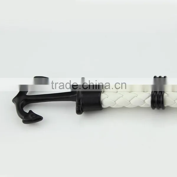 Hot Sale Mens PU Leather Bracelet Handmade Anchor Bracelet photo-3