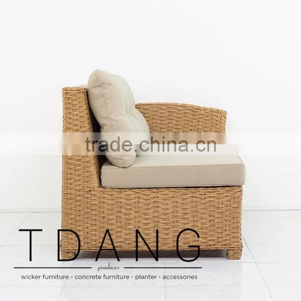 Camden Left Hand Wicker Bench - Vietnam Outdoor Furniture - Poly Rattan Furniture photo-3