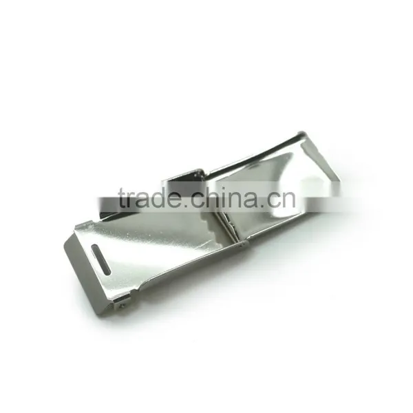 1-1/4" Flip Top Garment Cloth Metal Stamping Steel Military Buckle Nickel Plate With Tip photo-2