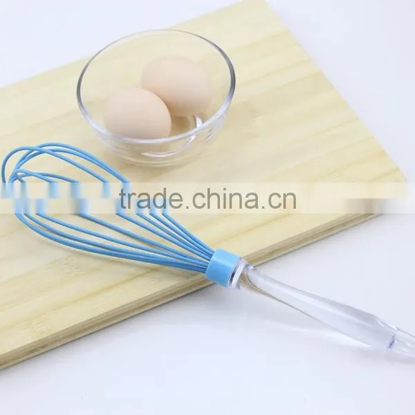Blue Wire Loops Acrylic Handle Silicone Whisk for Egg photo-2