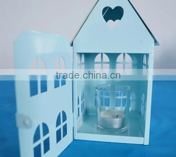 Fashion Little House Heart Metal Candle Holder Iron Lantern Home Decoration Chirstmas Decoration Farol de Metal photo-3