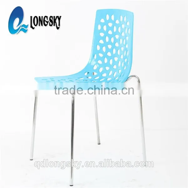 LS-4007 Wholesale New Designed Competitive Price Plastic Hollow Leisure Chair Stackable PP Plastic Chair Dining Chair photo-4