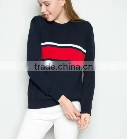 Runwaylover 140 Ladies 2017 Autumn Round Neck Knitted Stripe T-Shirt photo-4