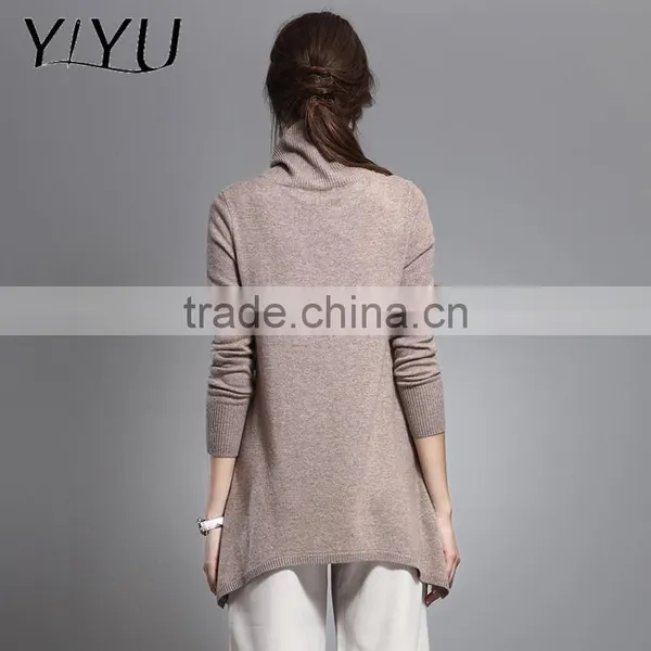 Custom Cashmere Sweater Lady Turtleneck Long Pattern Cable Knit Pullover photo-3