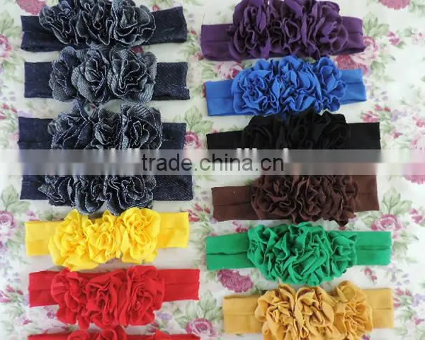 2016 Baby Flower Headbands Wholesale Infant Cotton Hair Band Baby Headwear Flower Hair Elastic Headbands for Babies photo-4