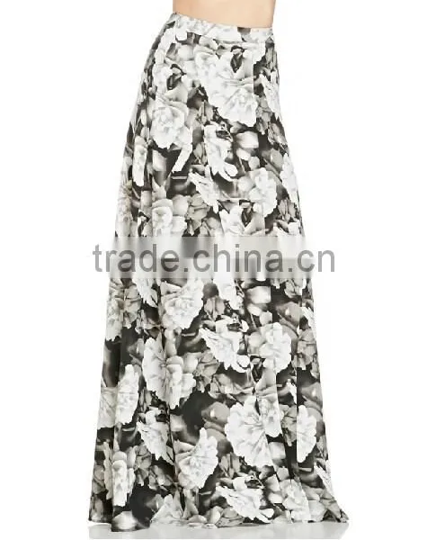 Floral Printed Wide Leg Maxi Pants for Middle Age Woman photo-3
