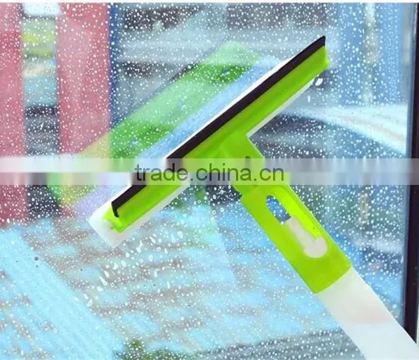 3 in 1 spray window squeegee with sponge and rubber, window cleaner, glass window cleaning wiper