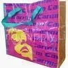 4 Color Printing Carmic PP Woven Shopping Bags, Reusable Carrier Bag With Sewing \