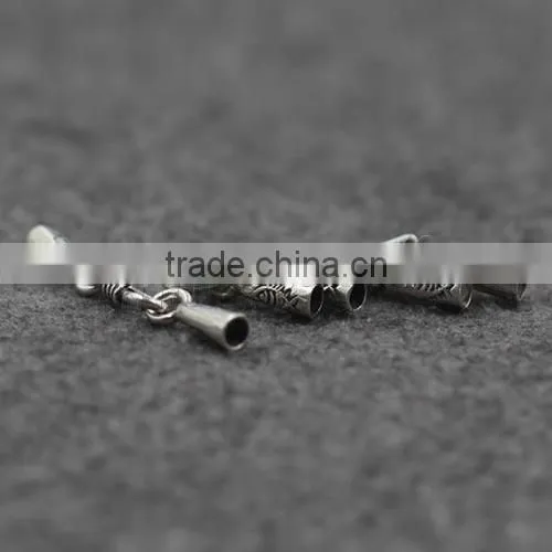 New New Design Thailand Sterling Silver Hook and Eye Clasp Cord Tip With Big Hole photo-4