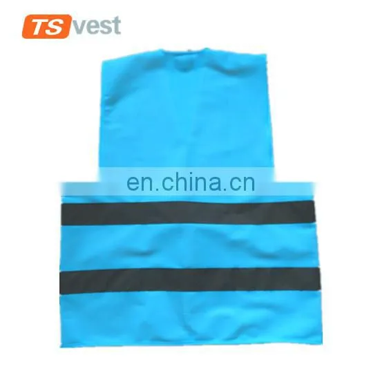 120gsm 100% Polyester Knitted Fabric Blue Safety Vest for Men photo-2