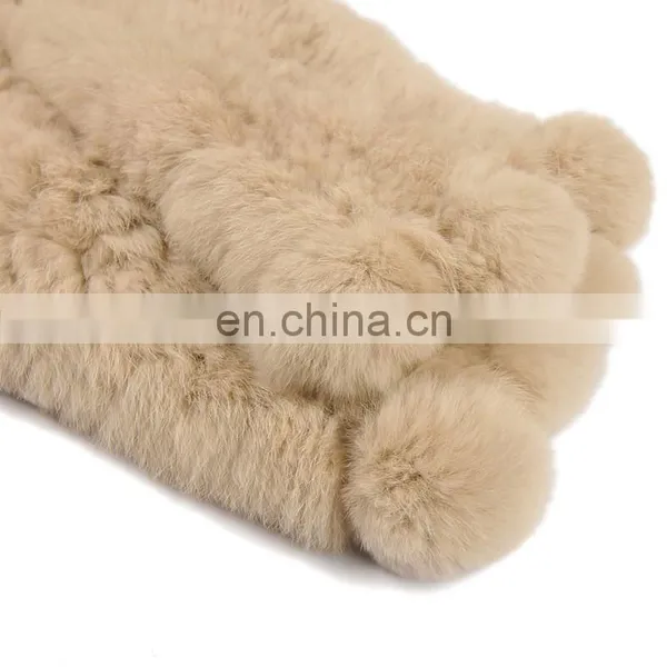2016 Wholesale Cheap Good Material Real Rex Rabbit Fur Knitted Promotional Scarf / Handmade Scarf photo-3