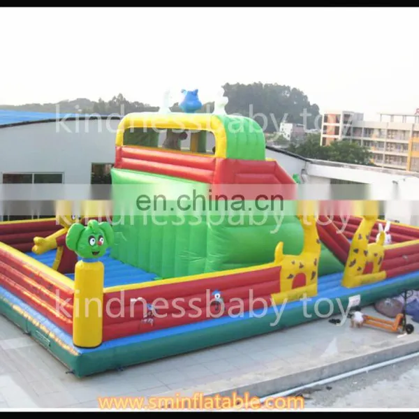 Interesting Jumbo Inflatable Slide Funcity,inflatable Cartoon Fun Park,inflatable Zoo Amusemtnt Park for Sale photo-2